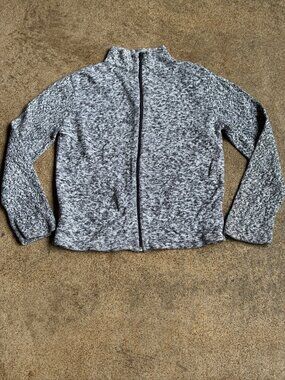 Gloria Vanderbilt Black and White Zip Up Cardigan